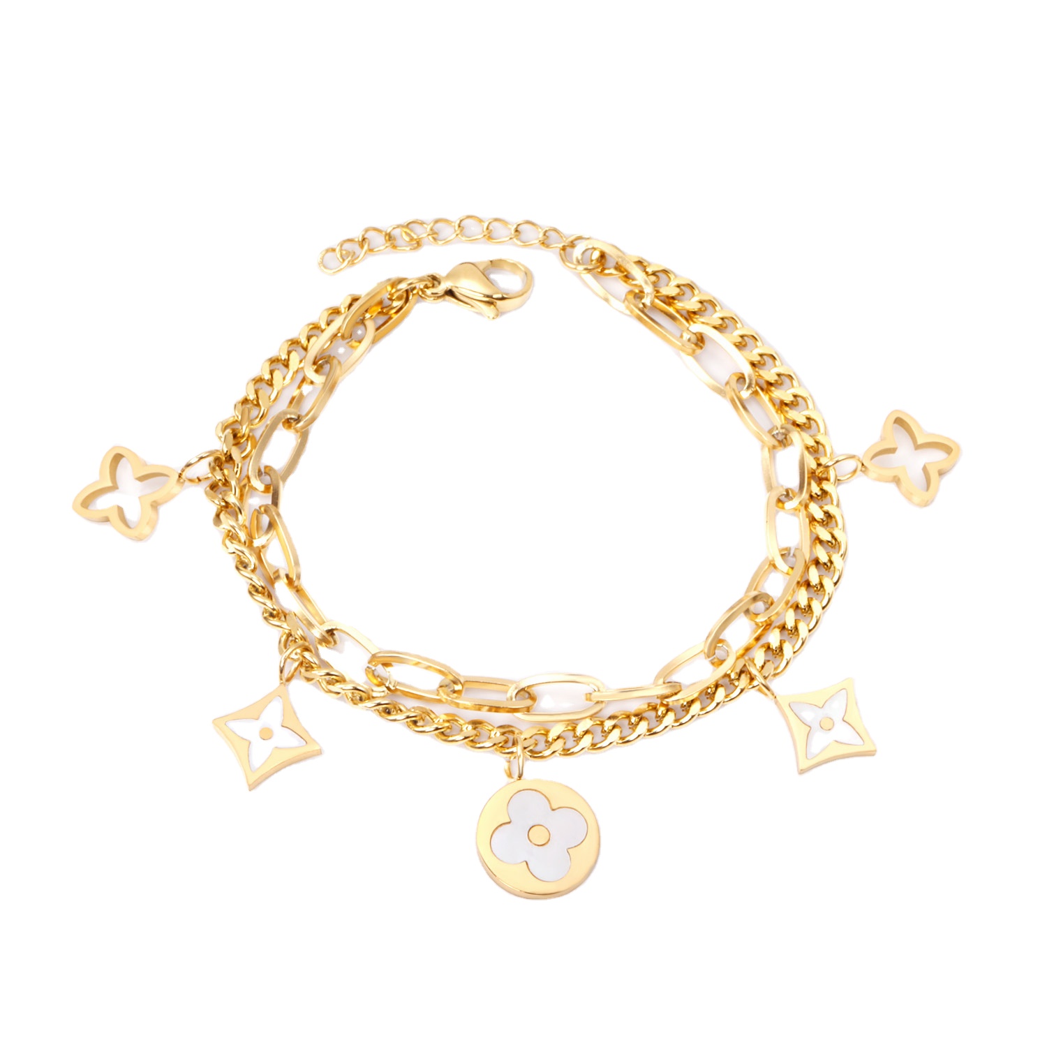 Stainless Steel 18k gold plated Jewelry Simple Flower Bracelet fashion Bangle Jewelry for women Gift