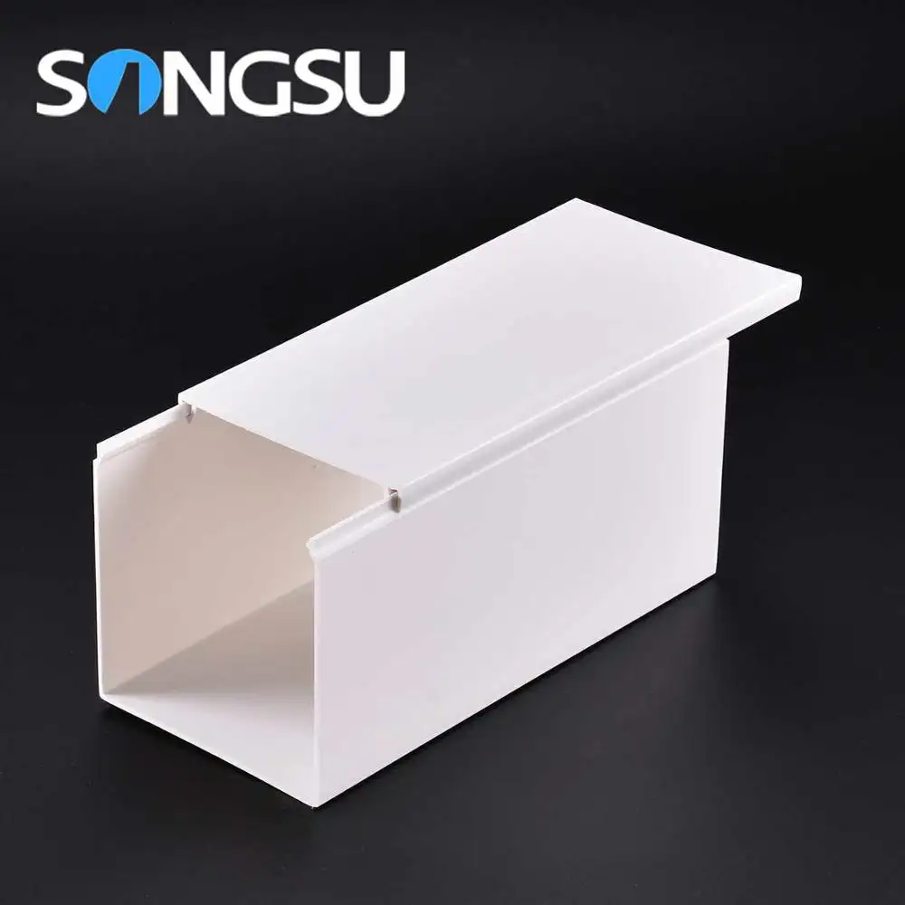 Low Price Fire-Resistant Pvc 50X100Mm 100X100 Trunking/100 X 100Mm Wiring Trunking Pvc