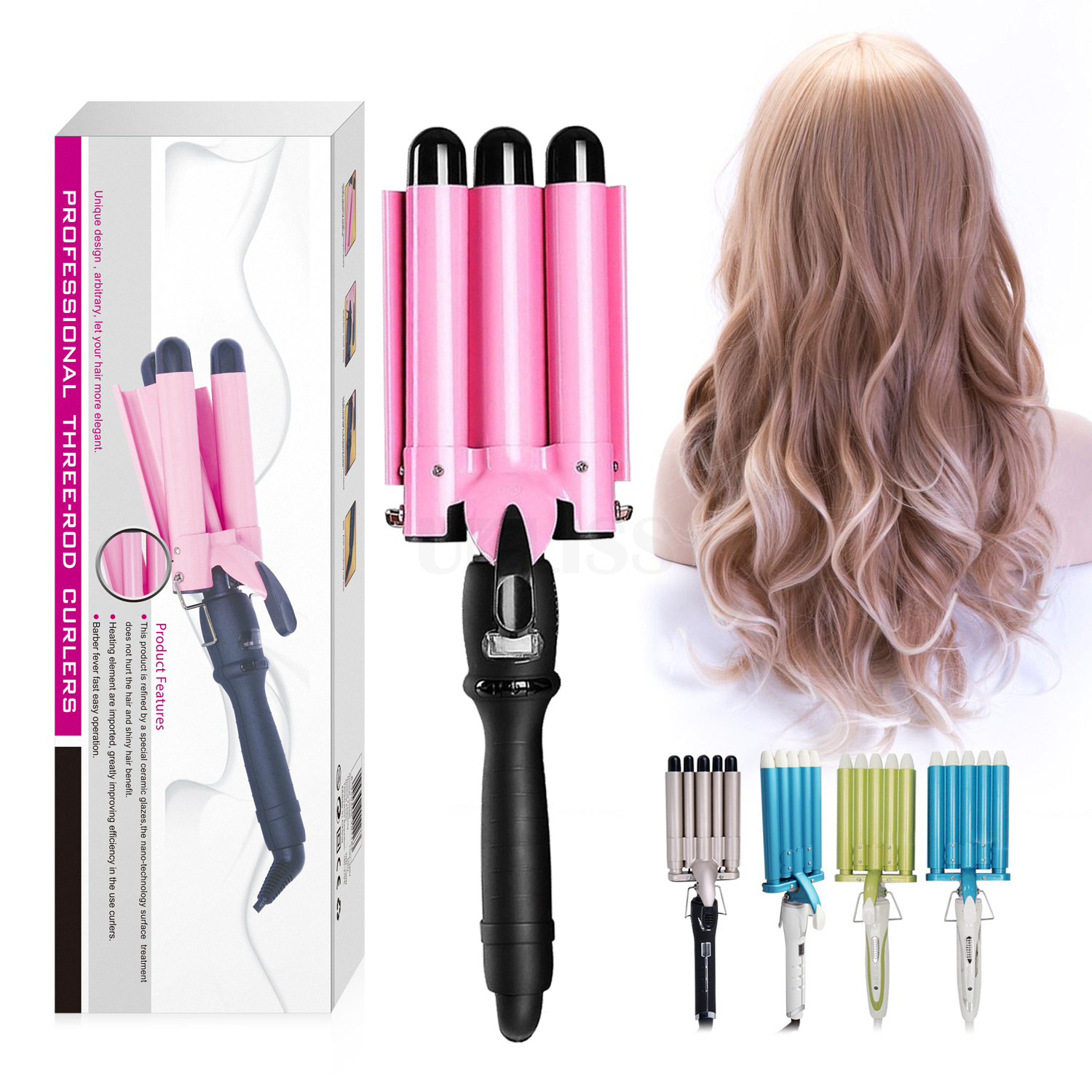 3 Barrels Hair Curling Iron Automatic Perm Splint Ceramic Hair Curler Professional Waver Styling Tools Hair Styler Wand