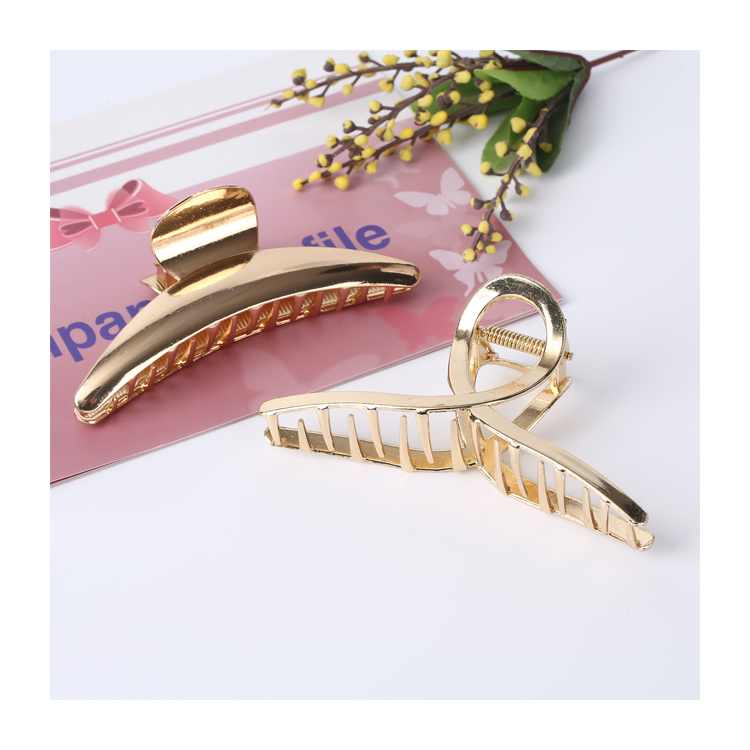 Wholesale Custom Large Gold Designer Clips Ladies Hair Claws Metal Hair Claw Clip