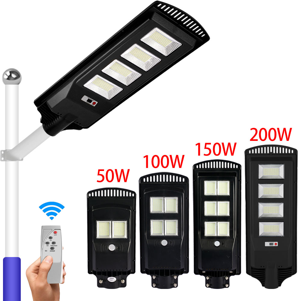Lampara Waterproof IP65 50w 100w 200w 300w Integrated Solar Powered Lightings Led Street Light Outdoor solar garden lamp