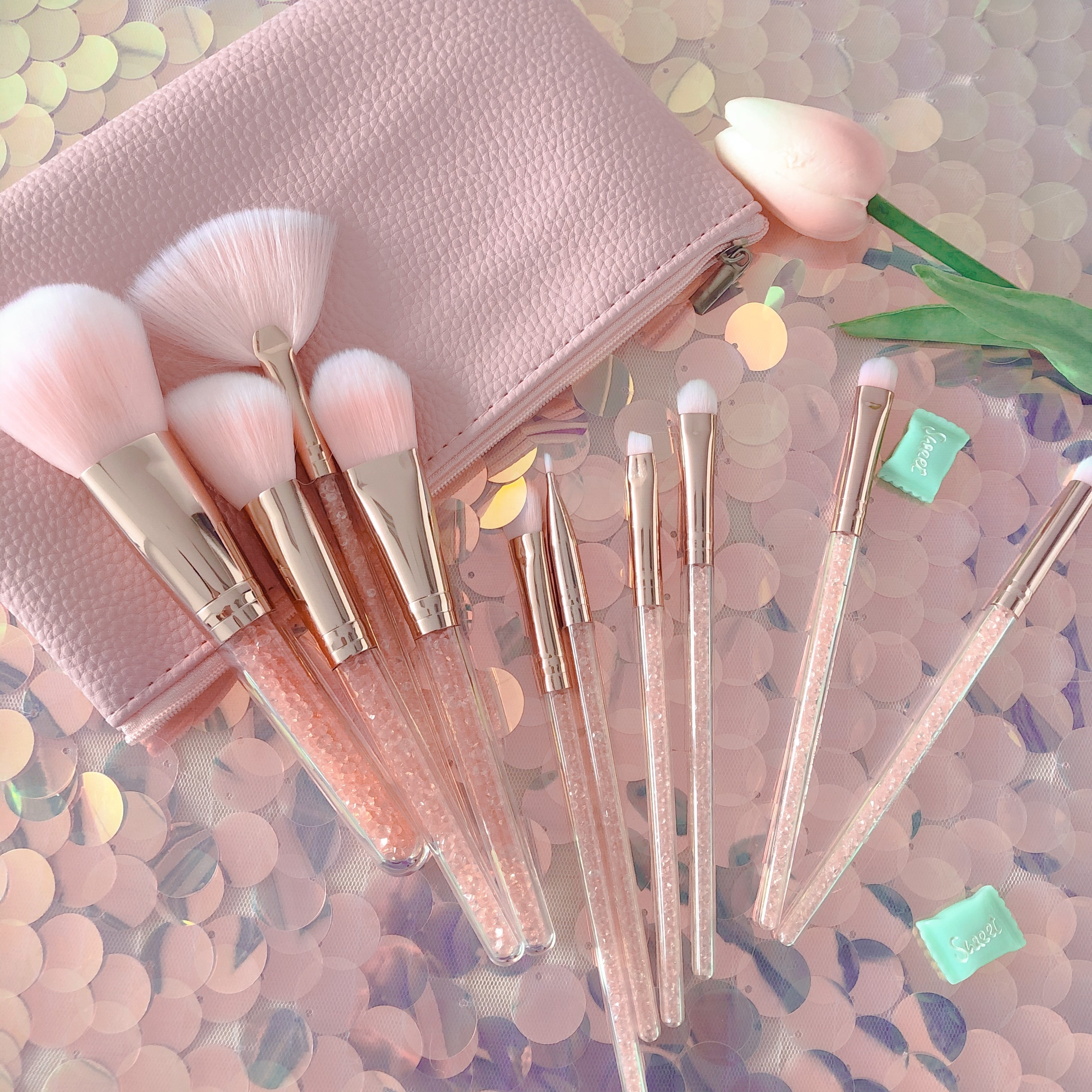 Makeup Brushes Natural Goat Hair Foundation Powder Eyeline Eyebrow Professional Black Powder Concealer Make Up Brush Set