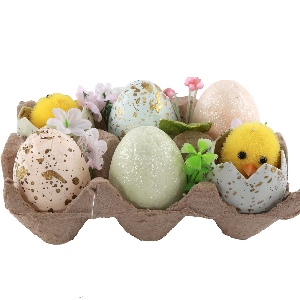 2025 New Wholesale Easter Eggs Foam Plastic Decorations Easter Chicken Home Tabletop Ornaments Easter Egg Gift