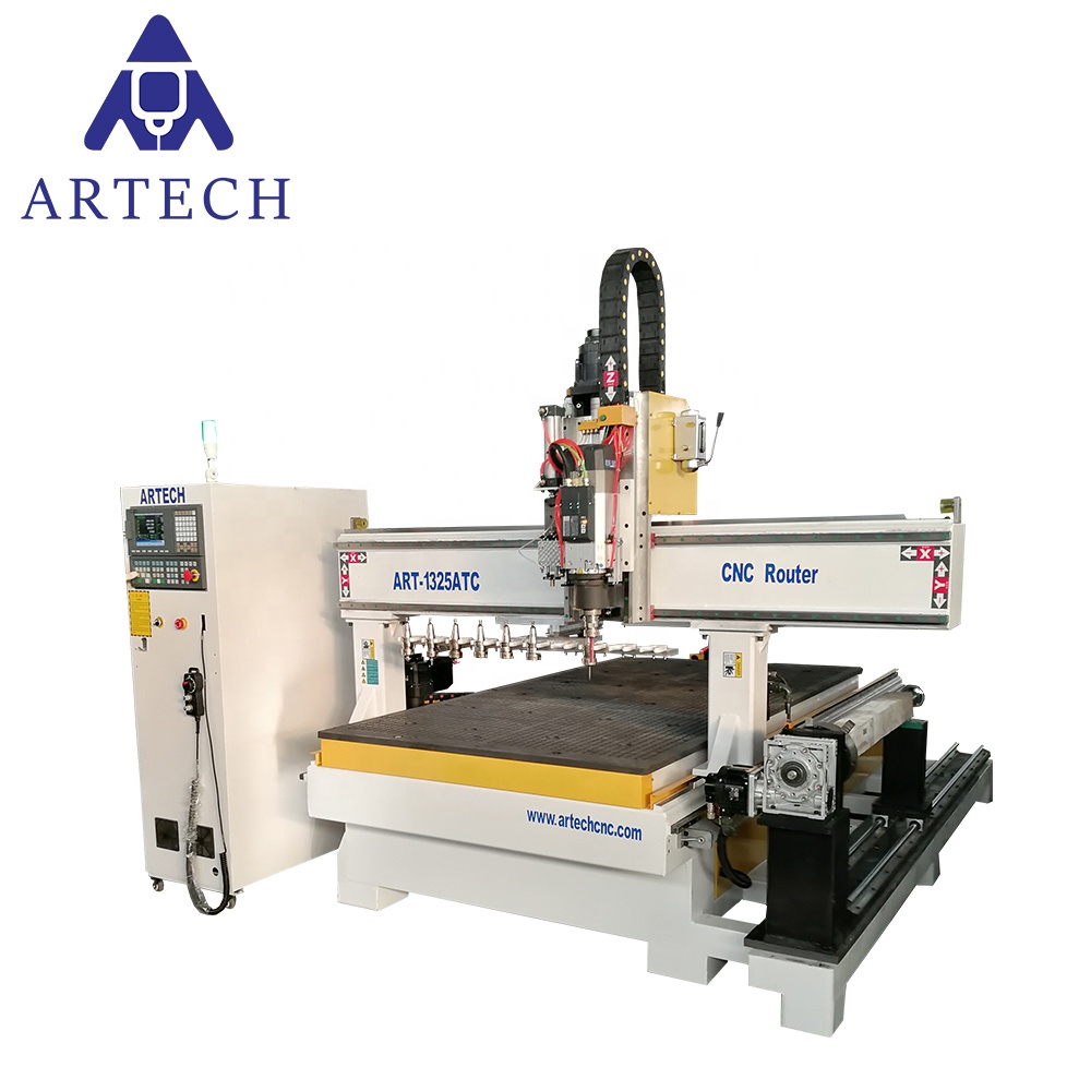 Лучшая цена ARTECH 4 оси 1325 УВД ЧПУ фрезерный станок для дерева с ЧПУ гравировальный станок с поворотным для изготовления мебели Сделано в Китае