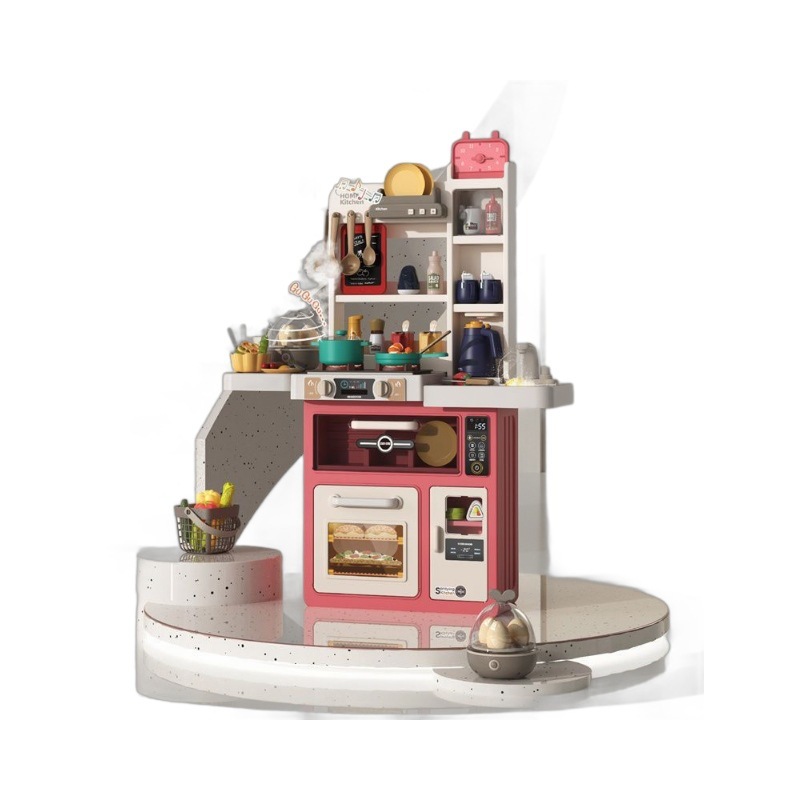 63PCS Toy Kitchen Food Sink Home Appliance Toys For Kids with Realistic Lights Sound Simulation Other Kitchen Accessories Sets