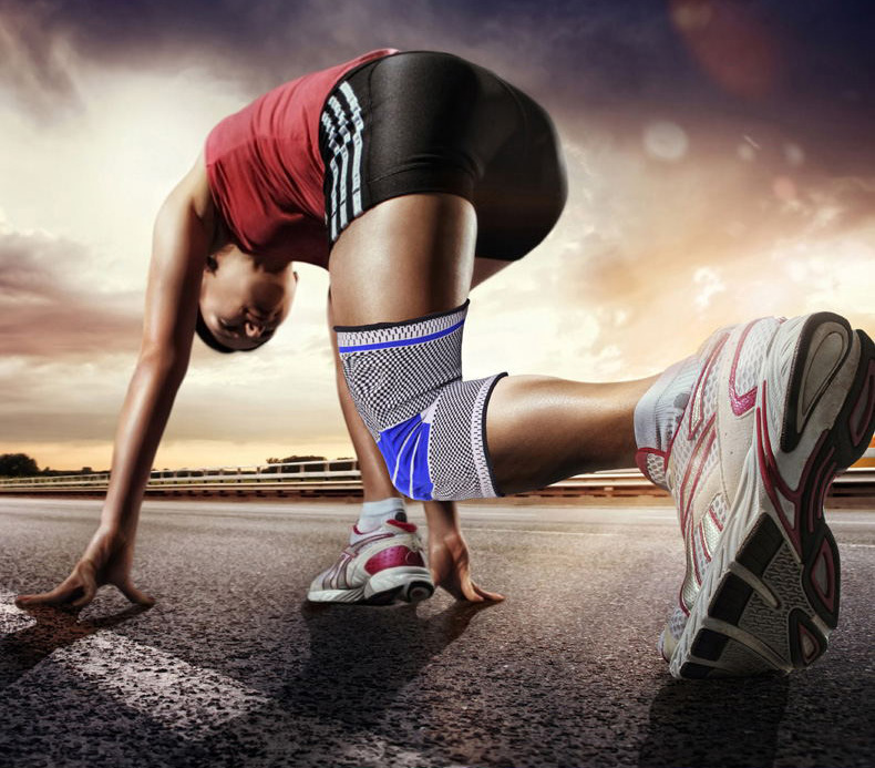 High quality 3D Weaving Silicone Spring Knee Pads Breathable Durable Sports Compression Sleeve Knee Support for Men Women