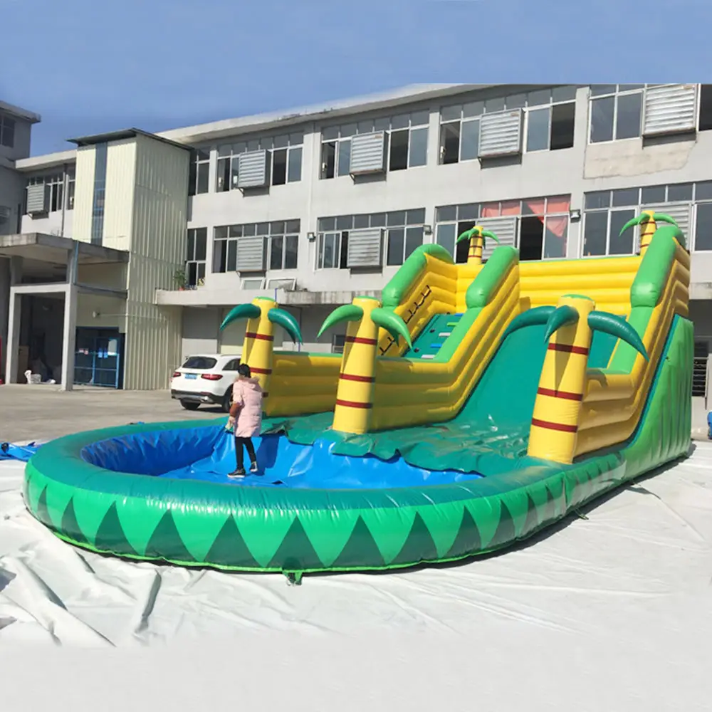 Cheap Backyard Inflatable Water Slide Party At Home , Blow Up Pool With Slide