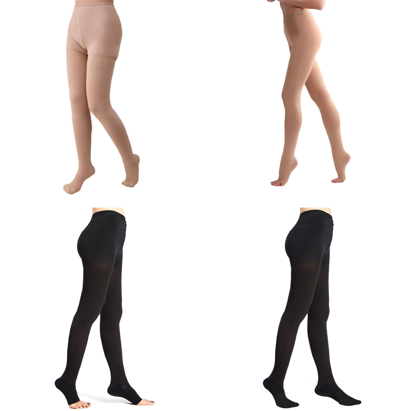 High Qulaity Compression Pantyhose 30mmHG Compression Tights Men Open/Close Toe Nurse Compression Socks