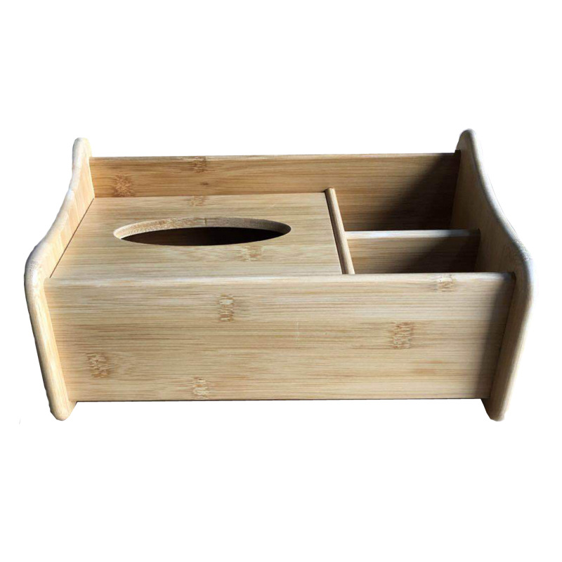 Factory price bamboo tissue box Eco-friendly wood drawer tray storage box for home living room