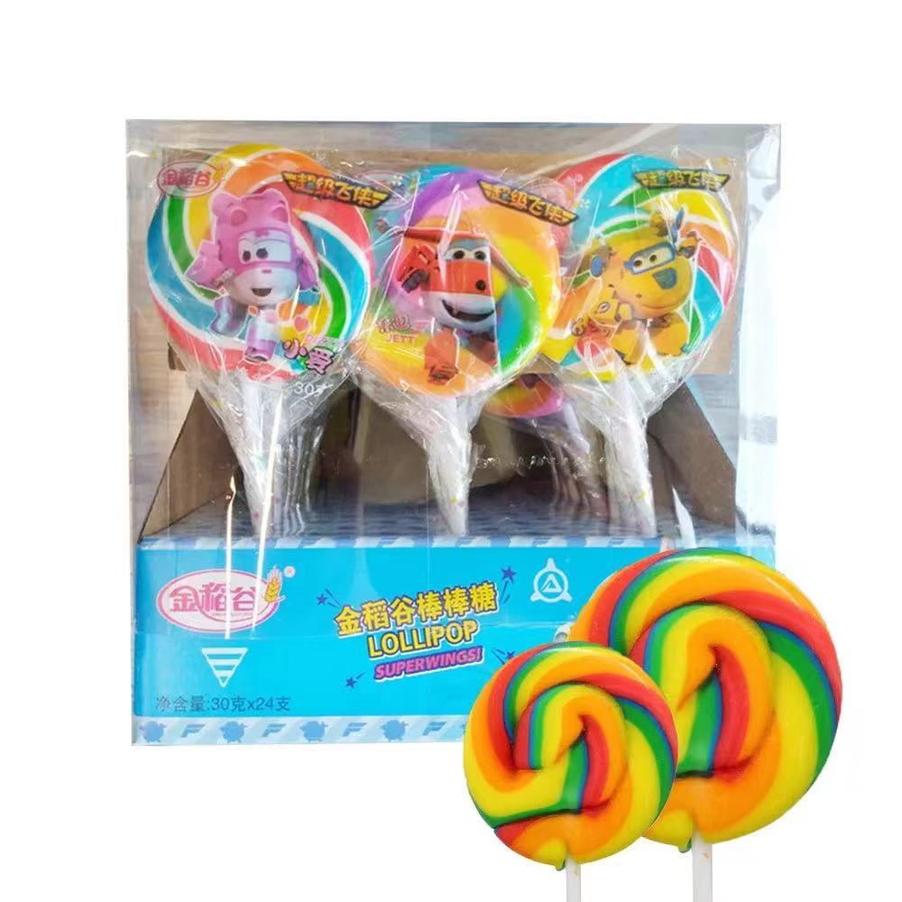 Super flying man lollipop shape lovely toy lollipops candy for kids