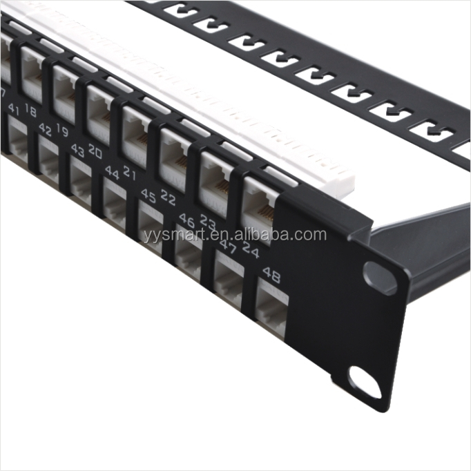 RJ45 1U 48 портовая коммутационная панель Cat6 UTP 19 дюймов