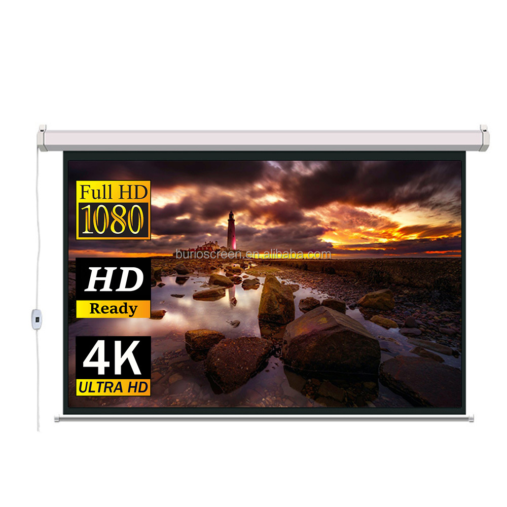 home cinema movie wall ceiling hanging electric screen for lcd dlp projector