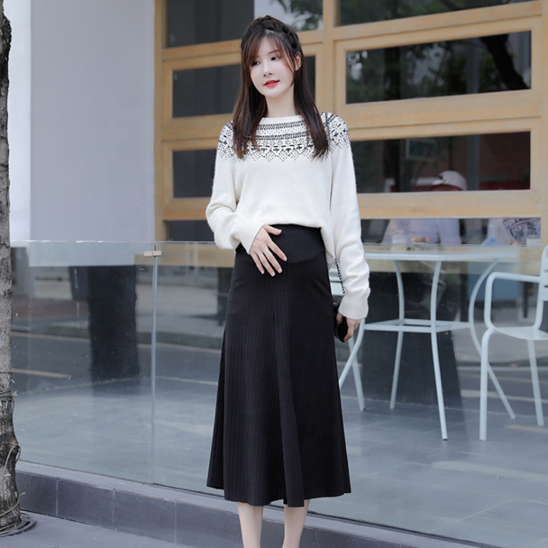 CY0229 Big size Maternity Skirt for Pregnant Women Pregnancy Dress Knitted Good Stretch Fabric Lactation Clothes