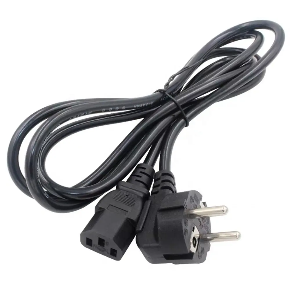 EU Power Adapter Cord 1.5m 1.8m 6ft Euro Plug Schuko to IEC C13 Power Supply Cable For PC Computer Monitor Epson HP Printer TV