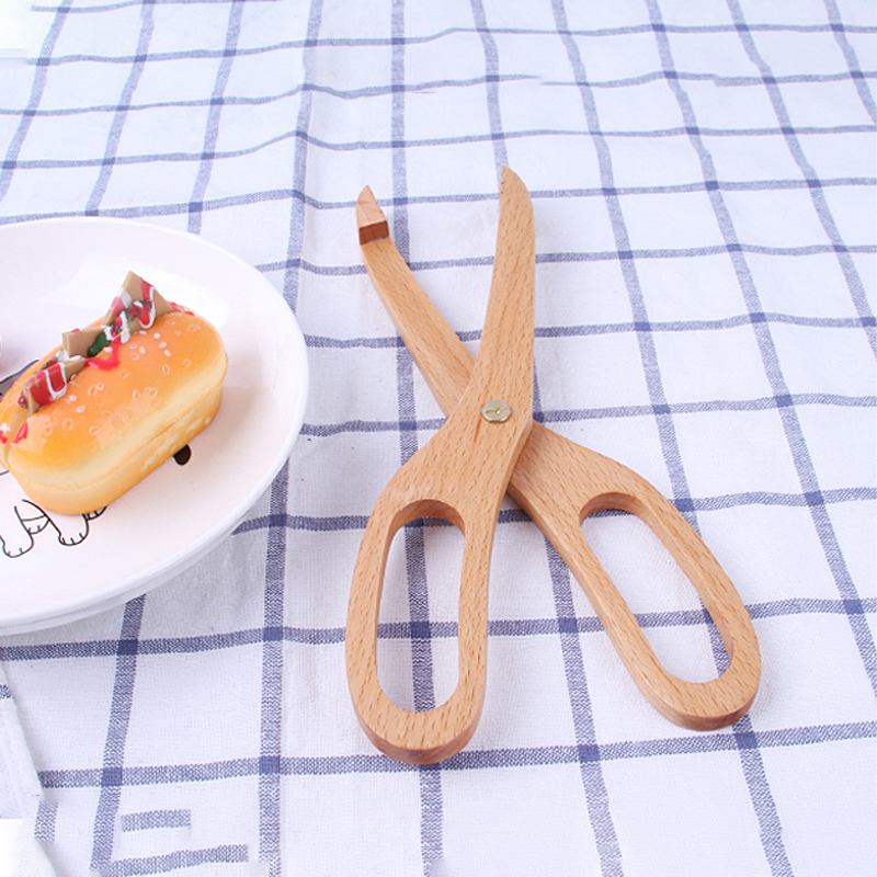 Natural Eco-friendly Kitchen Scissors Beech wood Scissors
