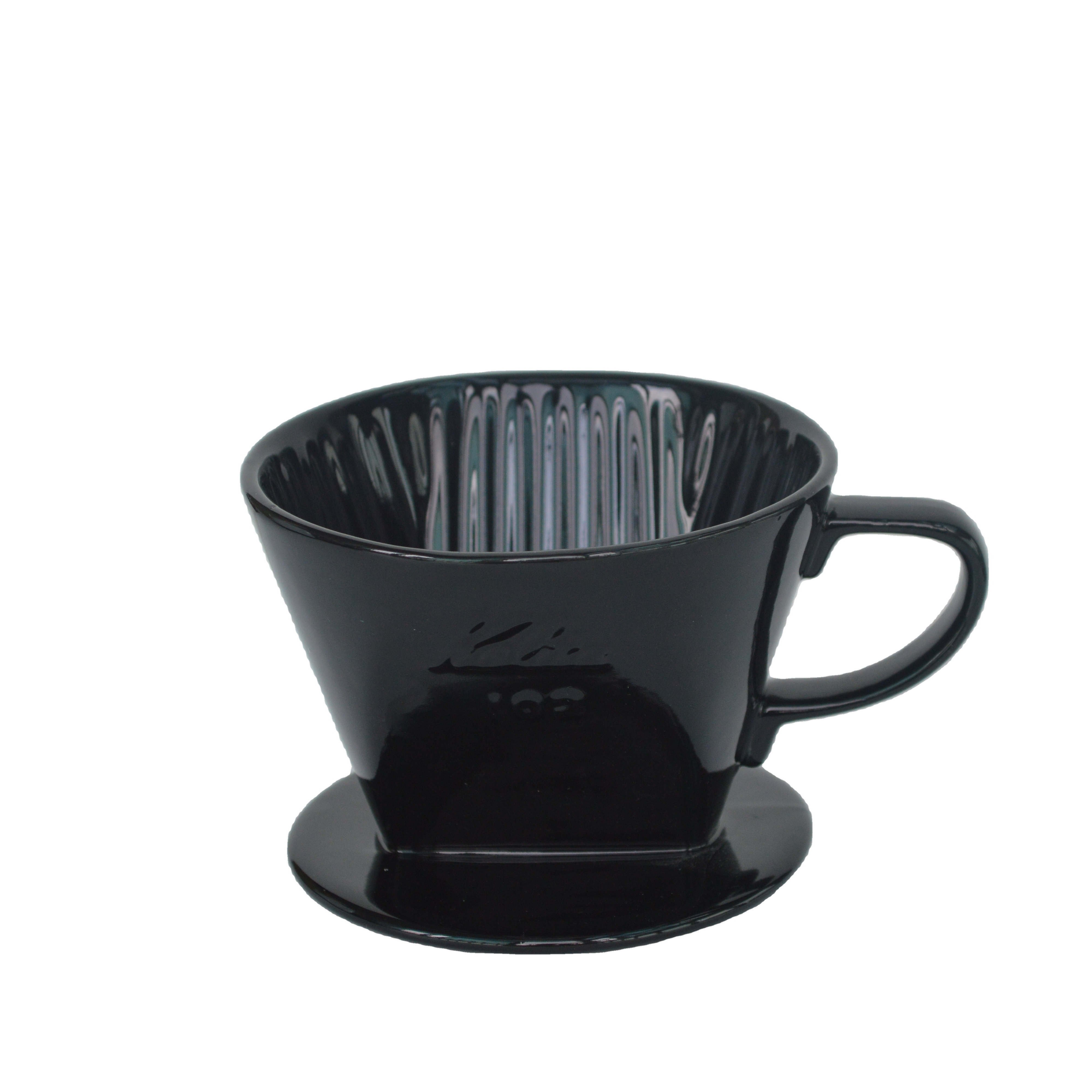 Black funnel cup drip coffee accessory ceramic funnel cup 2-3 cups