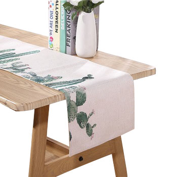 High Quality Thicken Cotton Linen Fabric Digital Custom Printing Table Runner For Home Decoration