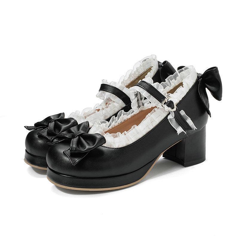 Summer Sticky Rubber Shoes.daily Thick Heel Low Cut Solid Color square Toe Round Toe Single Shoes