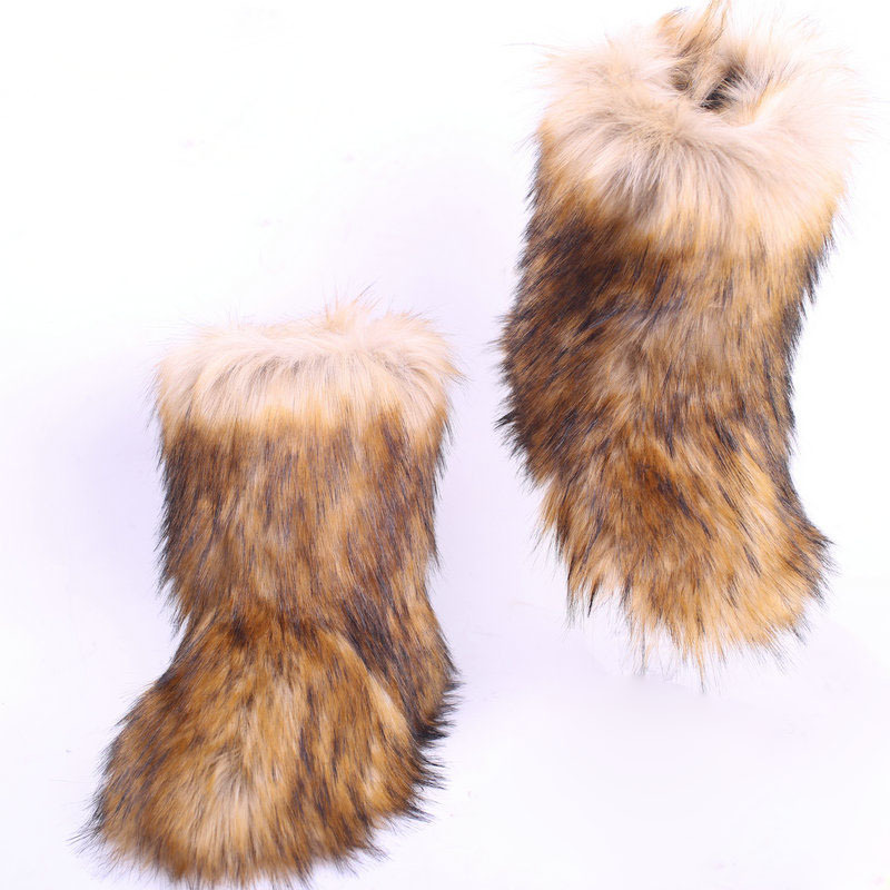 Winter Women Snow Boots Genuine Real hairy Ostrich Feather furry Fur flats plush warm ski outdoor boots shoes botte