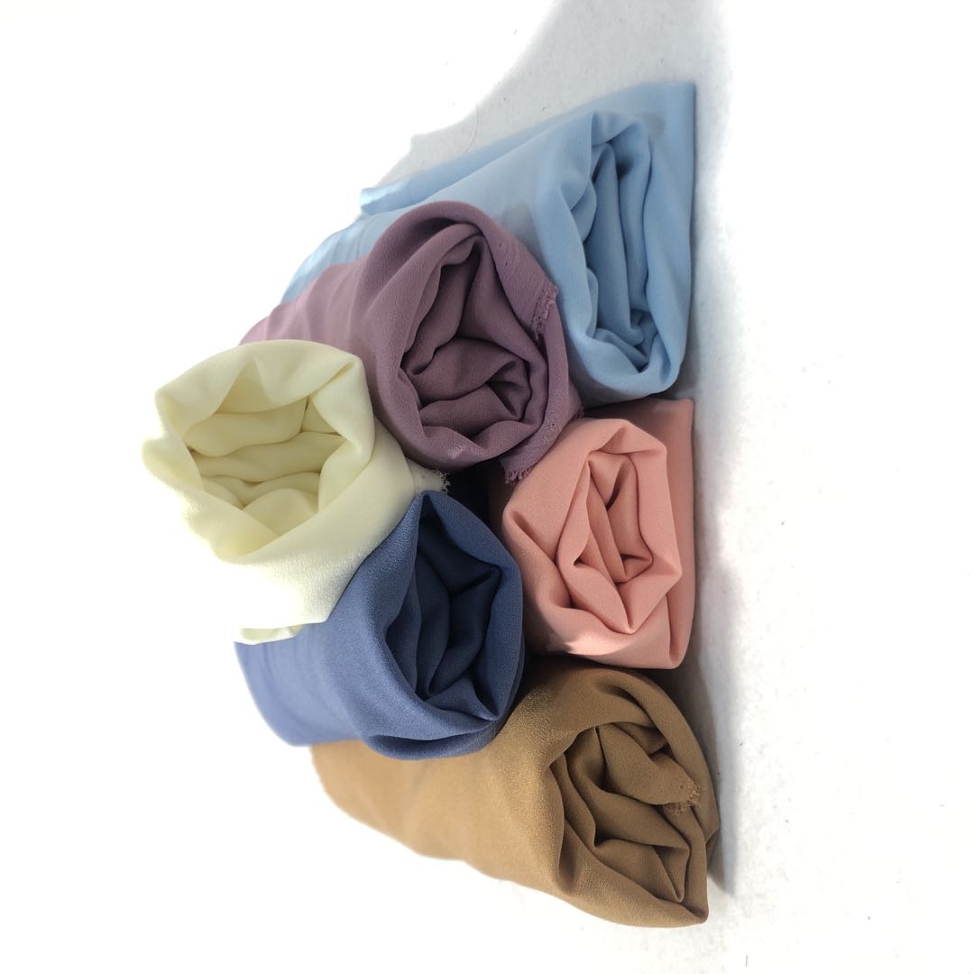 poly heavy premium wholesale plain moss crepe silk fabric