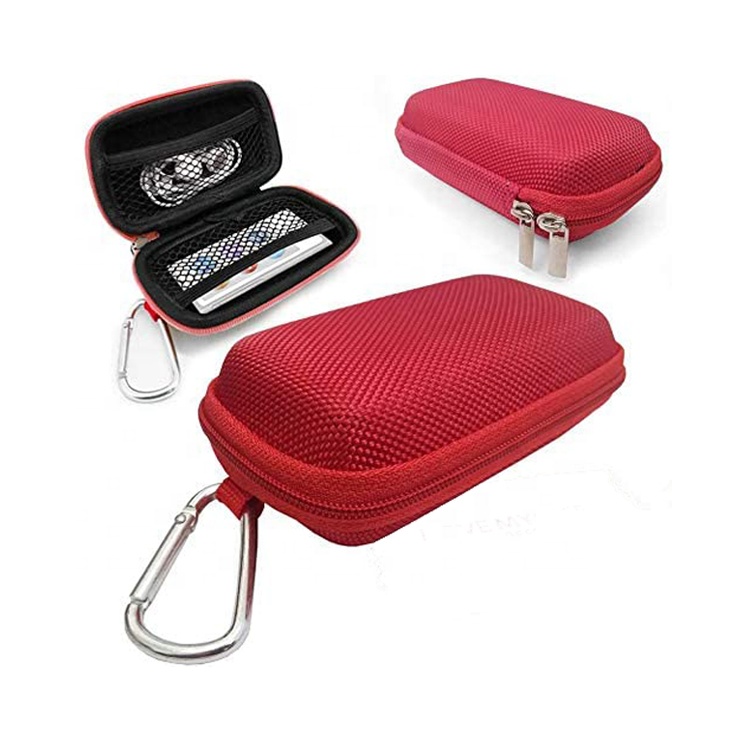 Waterproof EVA Hard Clamshell Cases Travel Case Storage Carry Bag for MP4 Player MP3 Player with Metal Carabiner Clip