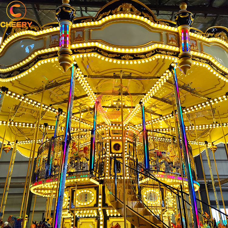 Outdoor Playground Funfair Romantic Merry Go Round 36 Persons Double Decker Carousel Horse for Sale