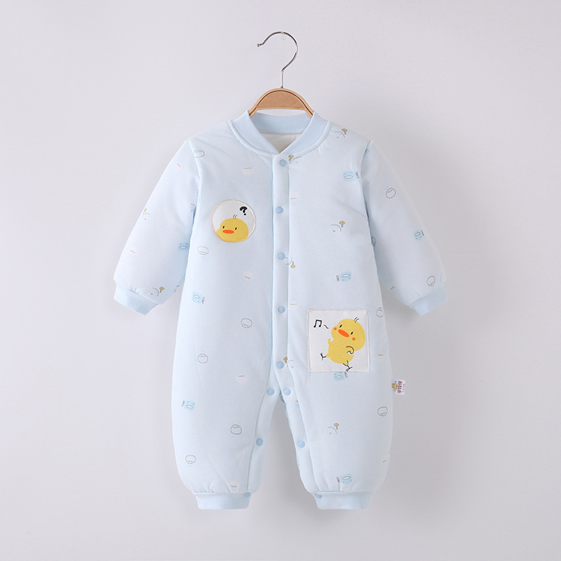 Baby jumpsuit autumn and winter newborn warm ha clothes baby cartoon climbing clothes padded baby jumpsuit