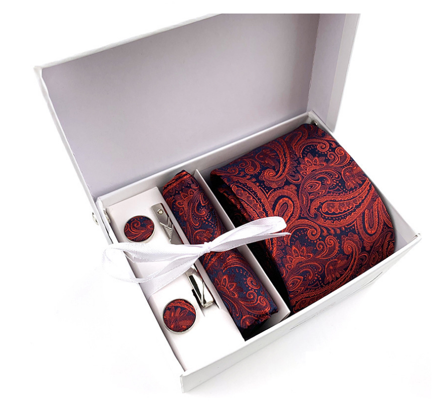 XUNBEI New Style Fashion Stripe Silk Necktie With Gift Box Formal Fabric For Neckties Set