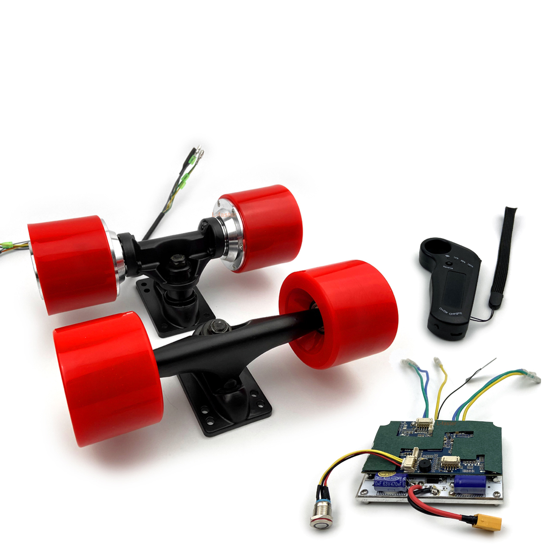 Electric Skateboard Brushless Hub Motor Kit DIY Child E-board Electric 4-wheel Skateboard Dual Drive Conversion Kit With Remote