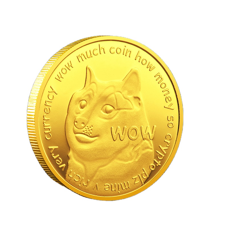 Цветная памятная Золотая монета доги Dogecoin, коллекция искусства, диаметр, настраиваемый размер, форма узора