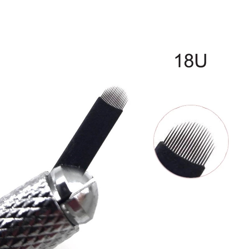 OEM 0,18 мм U форма черные лезвия agujas де microblading лезвия иглы татуировки Поставки