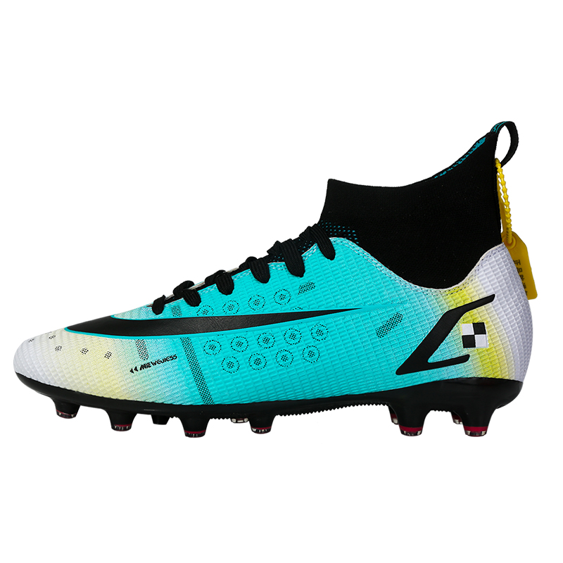 Hot Selling Mandarin Duck With Long Staple Artificial Grass High Top Football Shoes For Adults, Pupils And Children