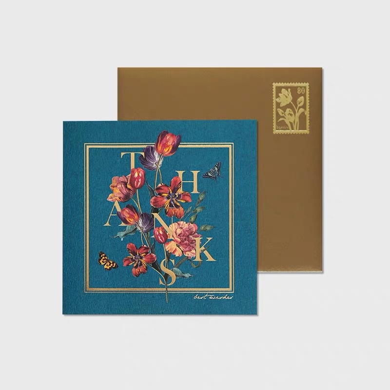 2021 New Thanks Card/Invitation Custom Flower Pearl Paper Card