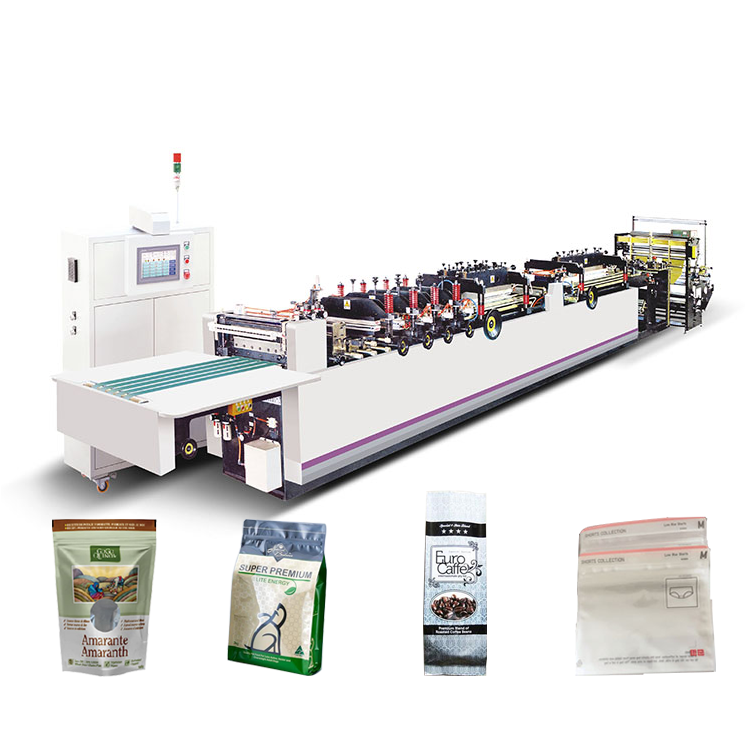 mylar coffee bag making machine center seal zipper pouch three side sealing bag making machine