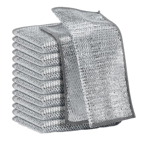 FF2652 Microfiber Multipurpose Dishcloth Non-Scratch Wire Kitchen Cleaning Cloth Scouring Pad Dishwashing Drying Bulk Packaged