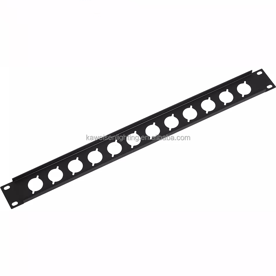 High precision CNC machining steel parts XLR blind flange network cabinet accessories 1U 12 holes carron backplane