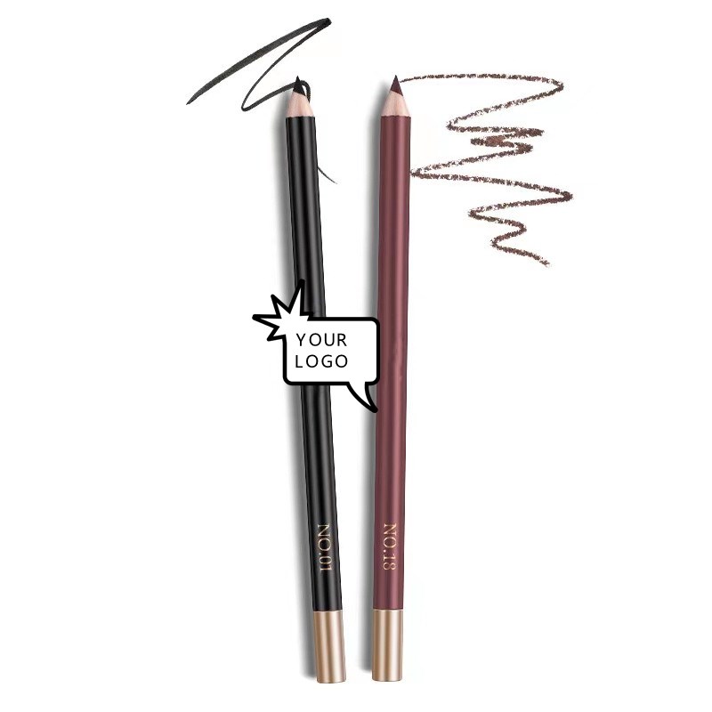 Cosmetics Black Waterproof Easy Control Makeup Eyeliner Pencil With Sharpener Long Lasting Eye Pencil with Print logo