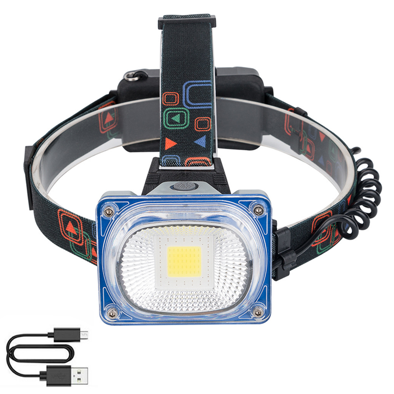Высокая мощность LED фар USB перезаряжаемые 10 Вт COB красный синий светодиодный налобный фонарь для охоты, рыбалки на строительной площадке фары