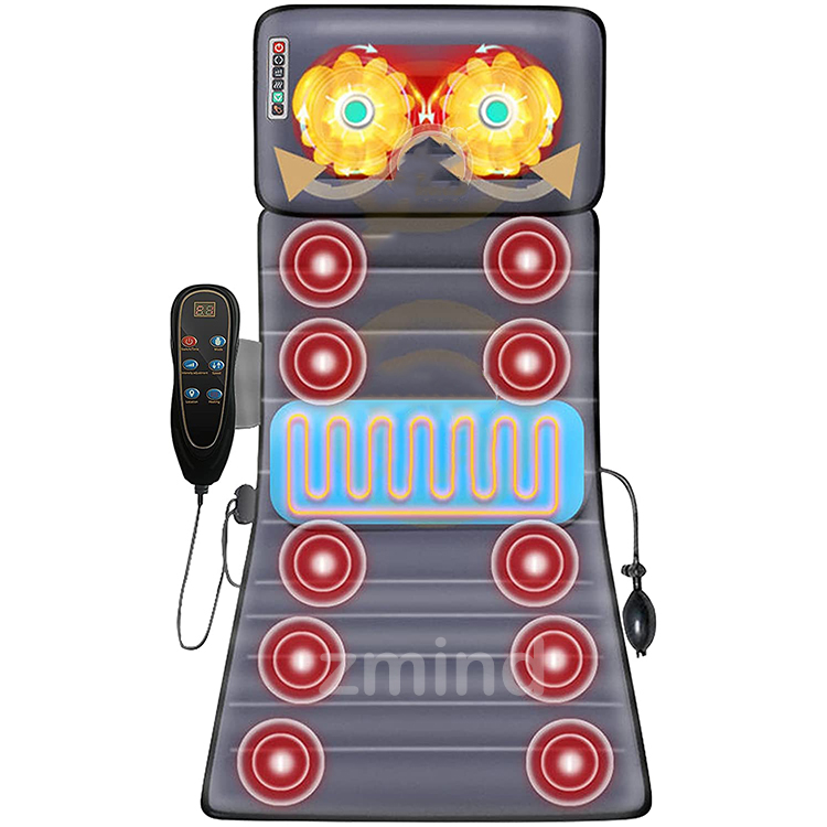 zmind Massage Pad for Neck and Back Thighs Legs Shiatsu Back Massager with Heat & 10 Motors Vibrating Massage Mattress