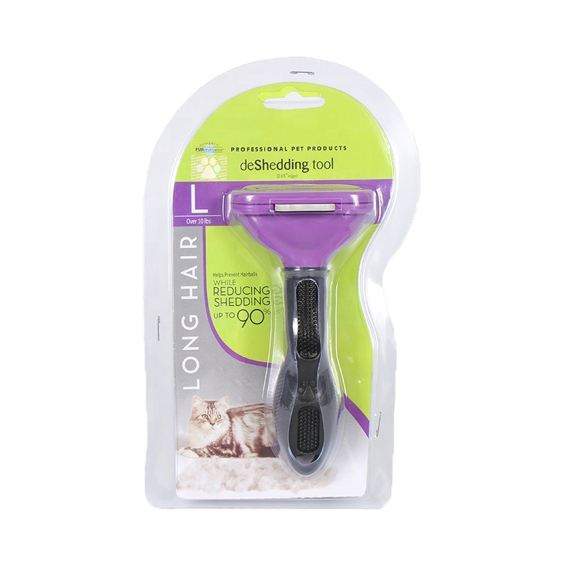 Hot Selling Pet Hair Remover Trimmer Combs Deshedding Tools Pet Grooming Stainless Steel Cat Fur Eliminator