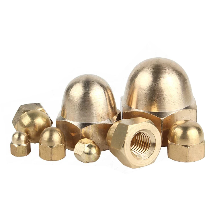 Copper nut custom size M2-M20 brass DIN 1587 hex dome cap nut
