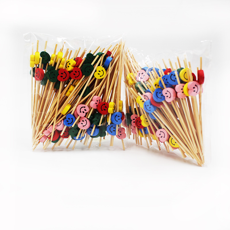 Disposable 10cm Fruit Picks Bamboo Fruit Stick Cocktail Skewer Stick For Party Bar