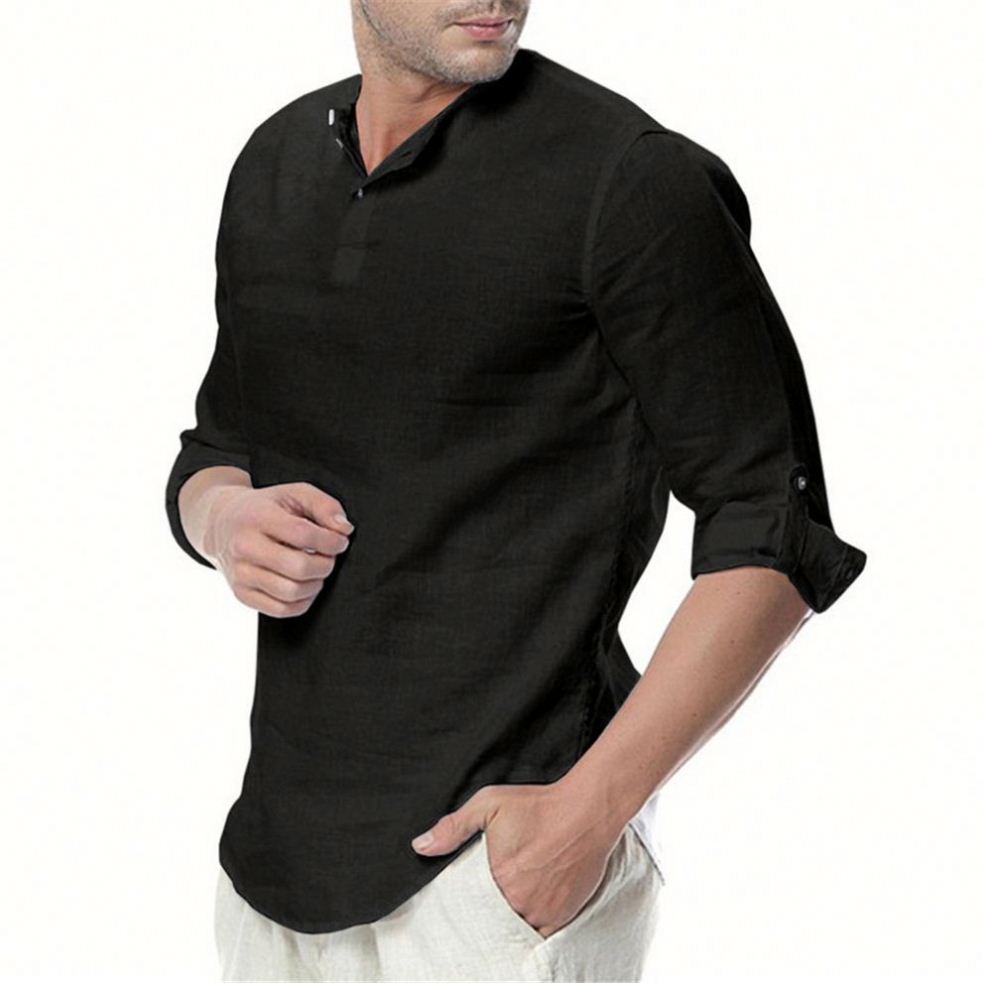 Small Mass Customization Linen Shirts 100% Cotton T Shirts Cotton And Linen With Great Price