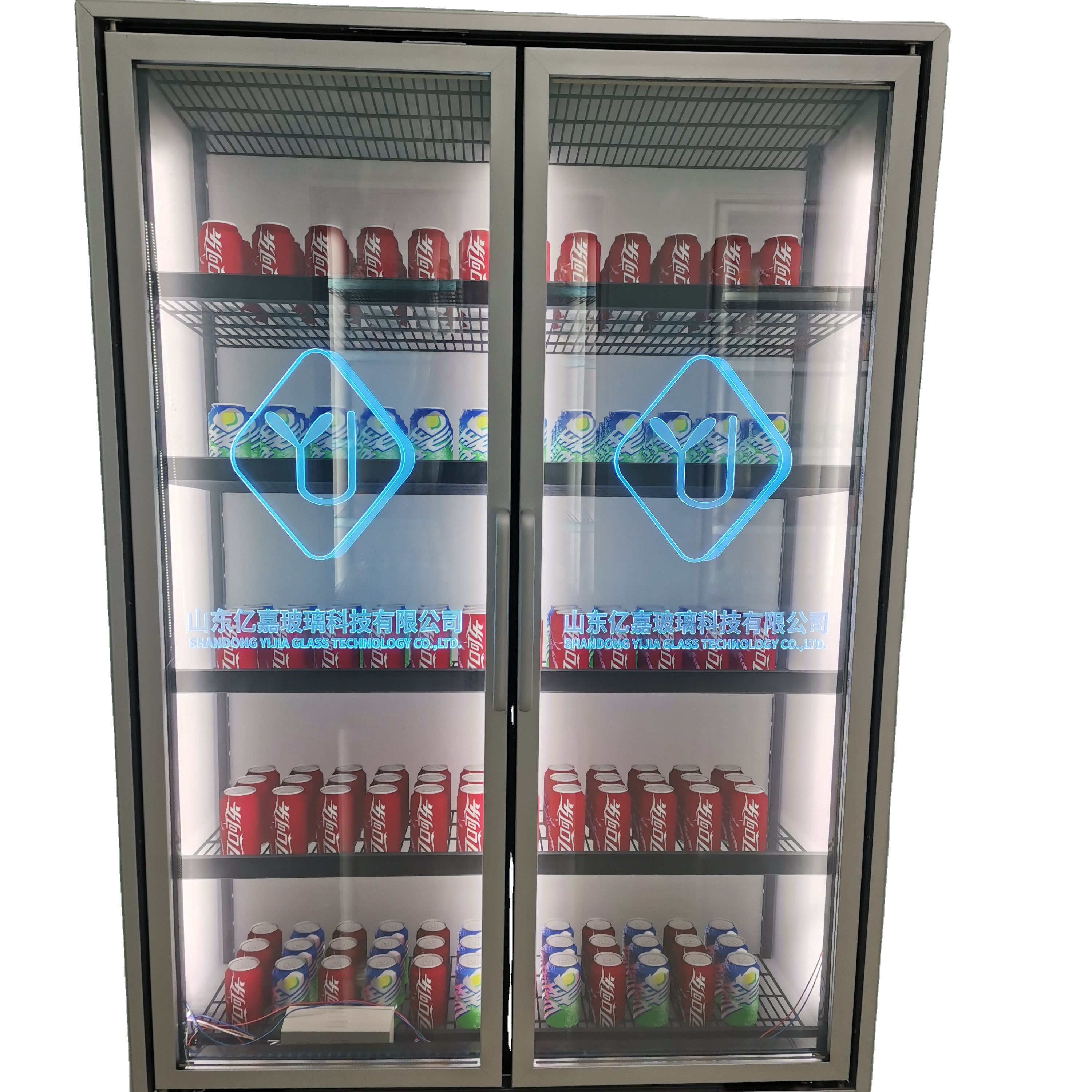Commercial Transparent Glass Door For Standing Display Freezer Cold Drink Display Fridge Chiller Beer Refrigerator Showcase