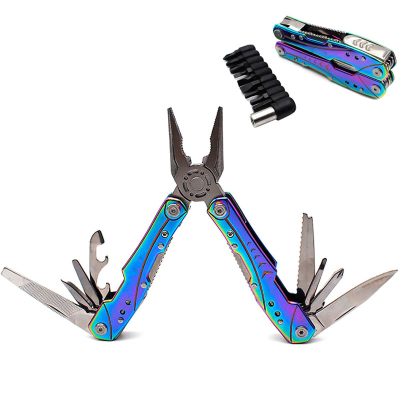 Nazhaosen multi tool plier folding plier multi use knife tool color titanium stainless steel
