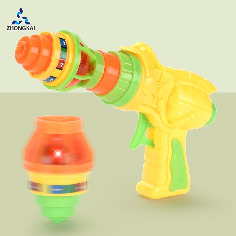 New Kids Outdoor Toys Cool Space Gun Light Spinning Top Or Flying Saucer Launching