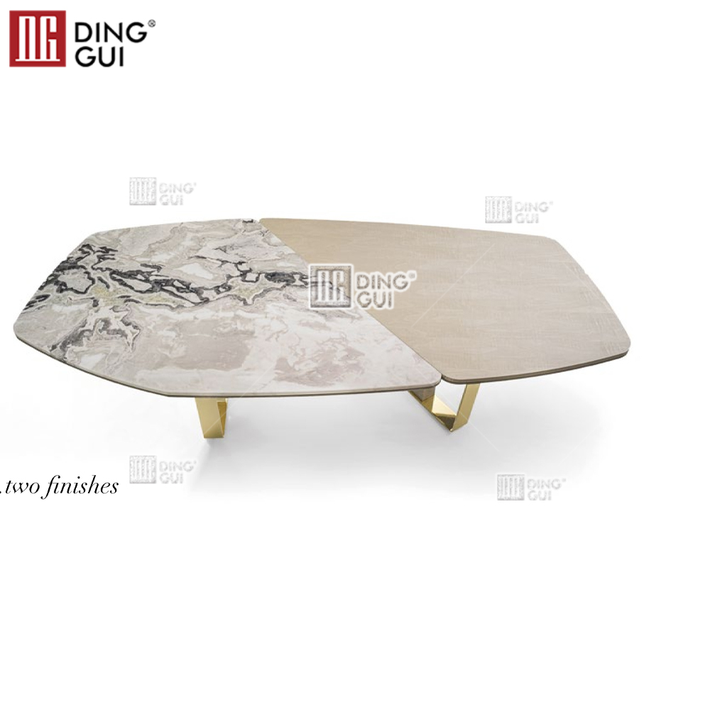 Simple style dining room furniture stainless steel legs marble table top separate dining table
