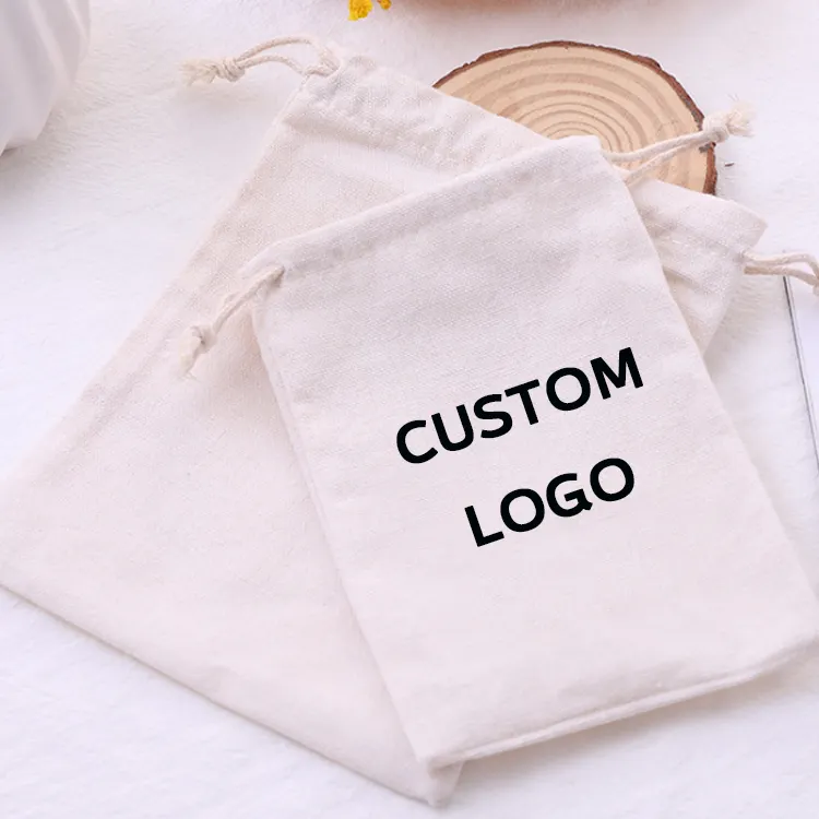 Eco Friendly Cotton Cheap Custom Tote Drawstring Packaging Bag Drawstring Bag Packaging