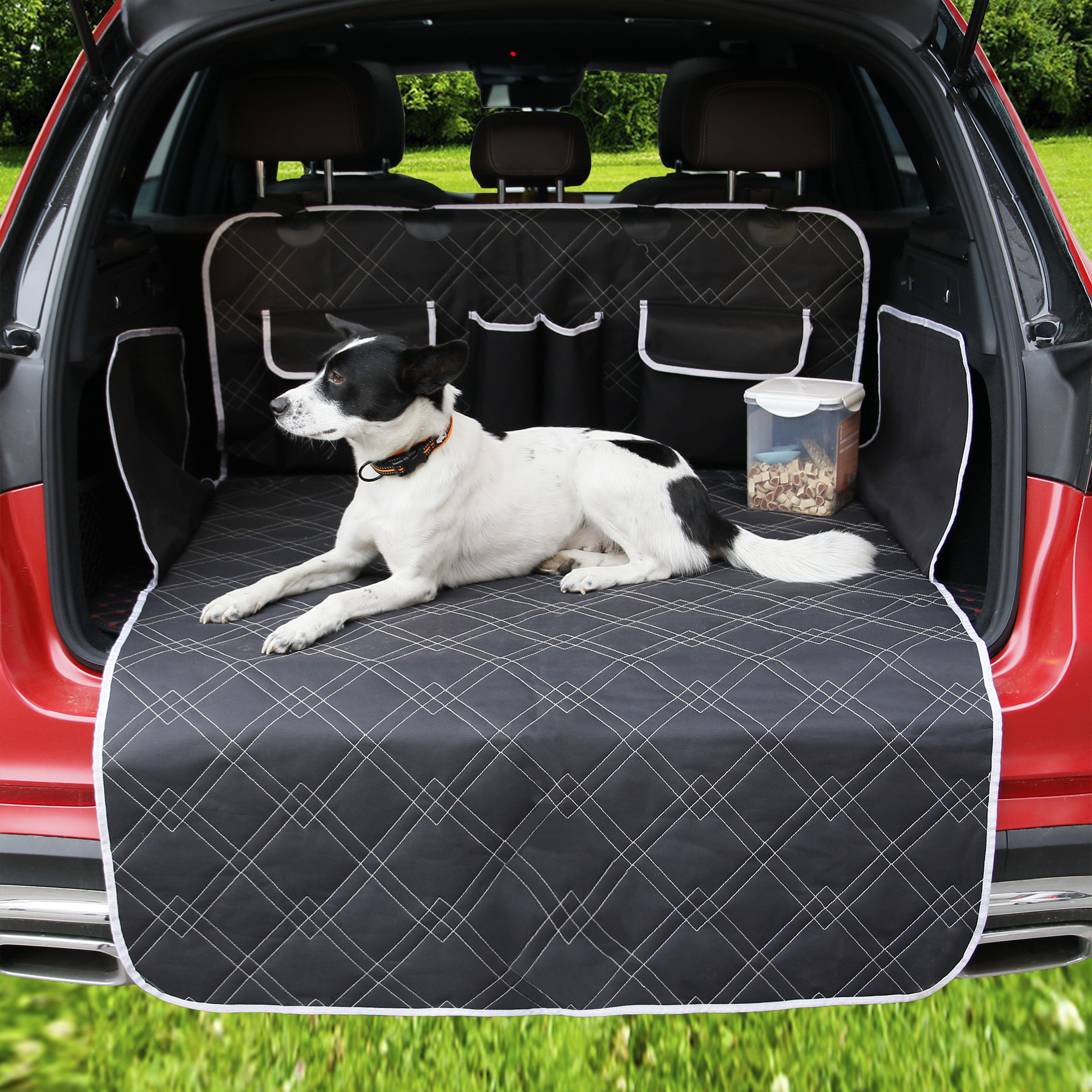 Universal Large Size Truck SUV Heavy-duty Waterproof Back Seat Dog Mat Hammock Pet Cargo Cover with Bumper Flap Protector