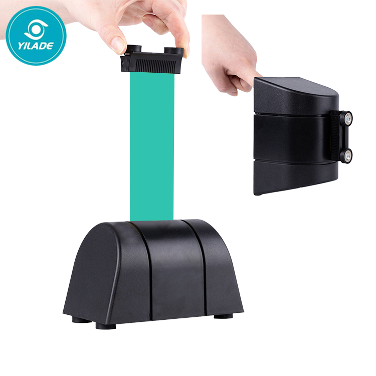 High Quality Plastic Wall Mount Security Queue Black Retractable Barrier Stanchion For Sale